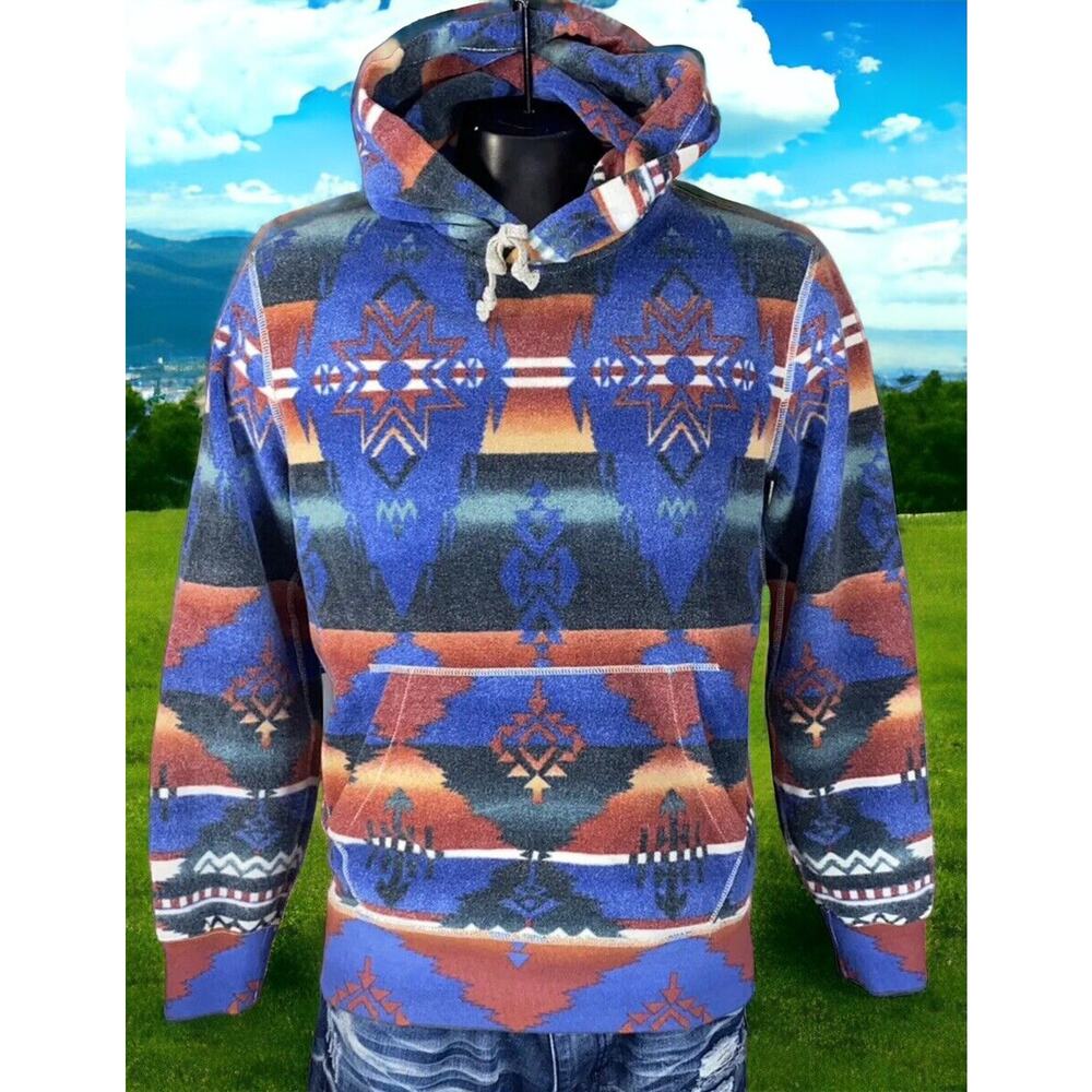 Polo Ralph Lauren Aztec RRL Southwest Fleece Hoodie Mens Small Fast Ship NEW